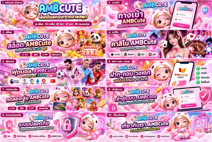 ภาพรวมภาพประกอบหมวดต่าง ๆ ของเว็บไซต์ mawingame
